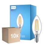 Opakowanie 10x Philips Corepro LED Świeca E14 Włókno Przezroczysty 6.5W 806lm - 840 Zimna Biel | Zamienne 60W