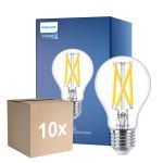 Opakowanie 10x Philips Master LED E27 Gruszka Włókno Przezroczysty 7.2W 1055lm - 922-927 Dim To Warm | Najlepsze Renderowanie Kolorów - Ściemnianie - Zamienne 75W